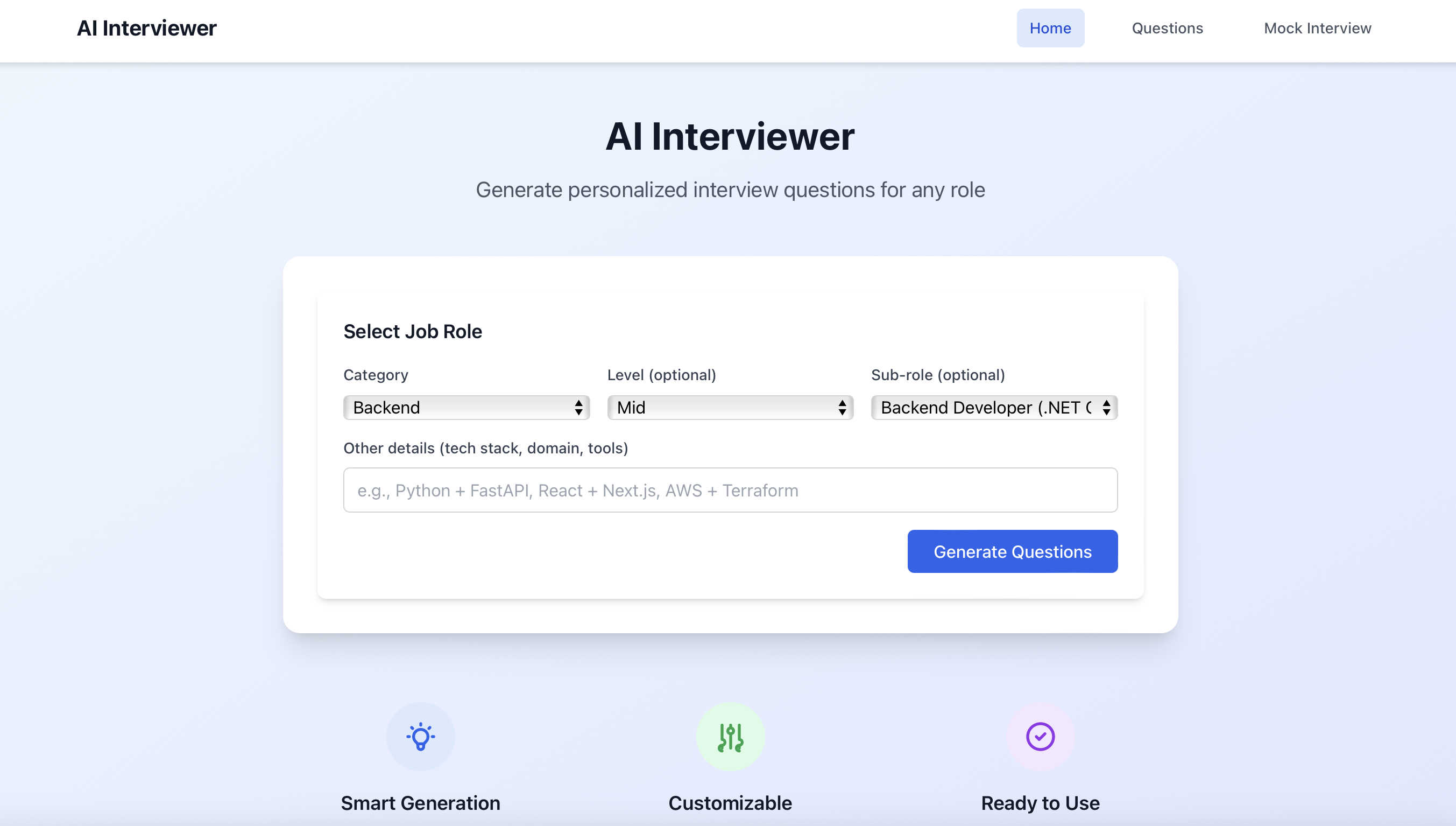 AI Interview Platform Screenshot 1